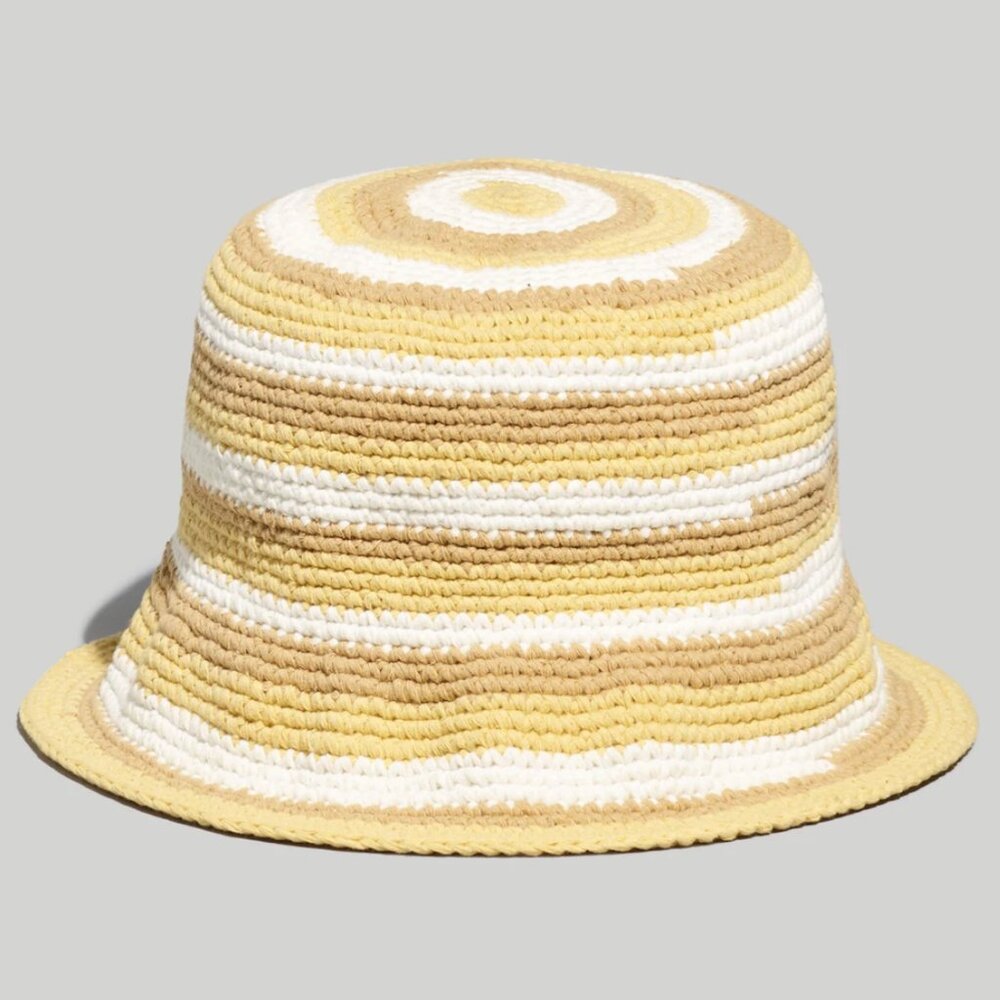 Madewell Crocheted Bucket Hat Earthen Sand Size M/L